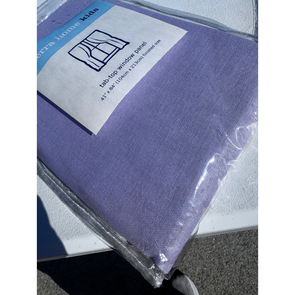Sierra Home Kids Purple Cotton Tab Top Window Curtain Panel 41 x 84 Lavender